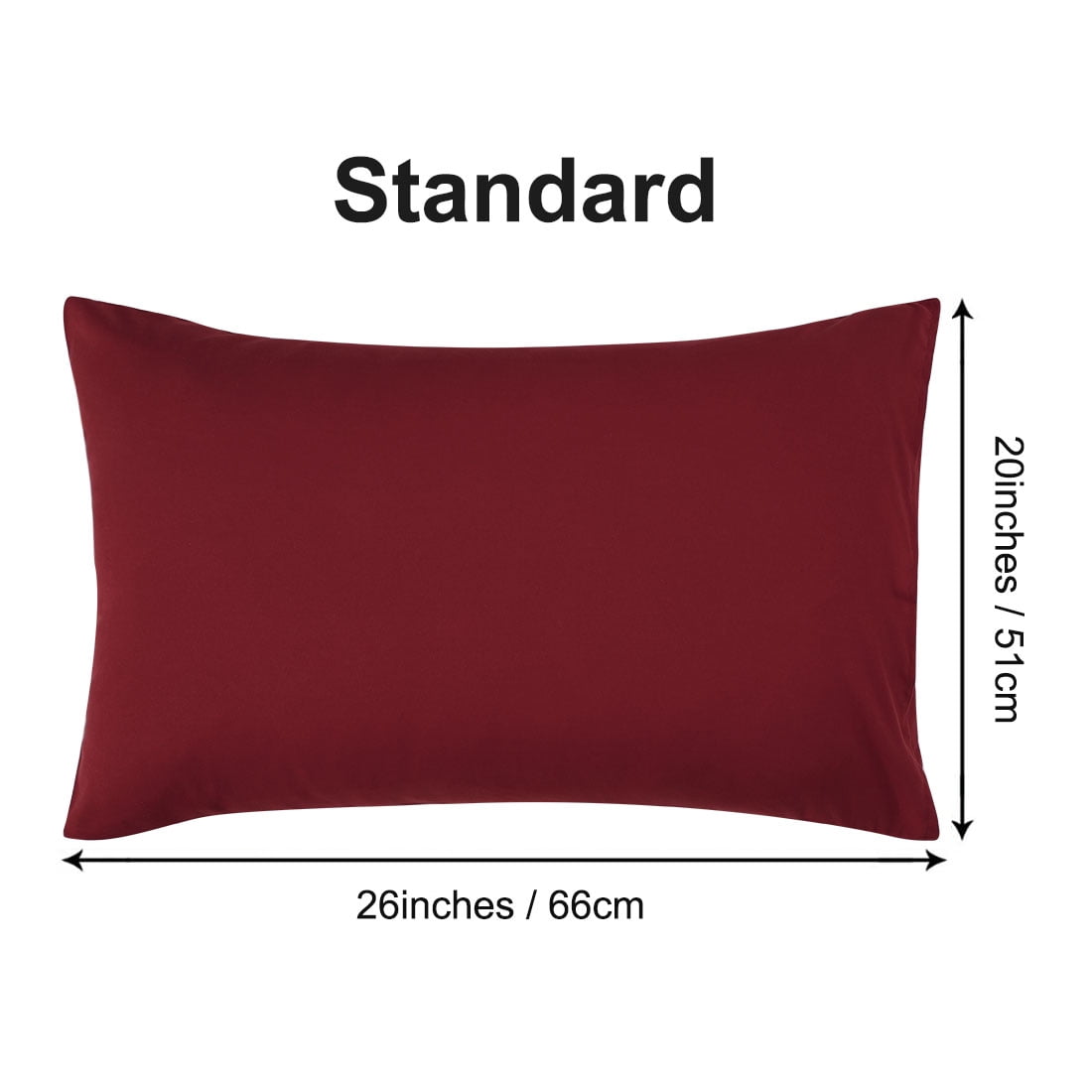 Unique Bargains 4-Pack Solid Microfiber Pillowcases Burgundy Standard(20"x26")