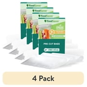 (4 pack) FoodSaver Pint Vacuum Seal Bags, 27 Count Pre-Cut BPA-Free Freezer Bags, Align to Seal & Tear to Open for Food Storage, Sous Vide, and Meal Prep