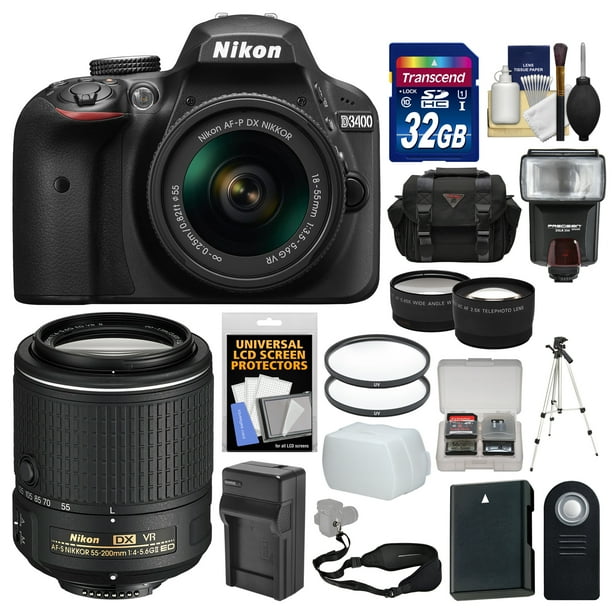 Nikon D3400 Digital Slr Camera 18 55mm Vr Dx Af P Zoom Black With 55 0mm Vr Lens 32gb Card Case Flash Battery Charger Tripod Kit Walmart Com Walmart Com Nikon D3400 Digital Slr Camera 18 55mm Vr Dx Af P Zoom Black With 55 0mm Vr Lens 32gb Card Case Flash Battery Charger Tripod Kit Walmart Com Walmart Com