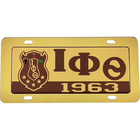 Iota Phi Theta Domed Crest Tag License Plate [Gold - Car/Truck]