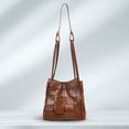 thumbnail image 1 of Bolso tipo cubo para mujer, bandolera de piel sintética sólida, bolso de compras multiusos a la moda, 1 of 3