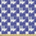 thumbnail image 1 of Abstract Fabric by the Yard, Modern Futuristic Style Triangles Squares and Lines Geometrical Pattern, Decorative Upholstery Fabric for Sofas and Home Accents, Violet Blue Ceil Blue by Ambesonne, 1 of 5