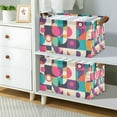thumbnail image 2 of Yayeee Foldable Storage Basket for Shelves with Handles Set of 2 Waterproof Cloth Bins, Pink Geometric, 2 of 7