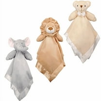 Plush Baby Lovey, Security Blanket Bundle 18x18" - Bear, Lion, Elephant