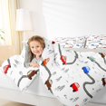 thumbnail image 4 of Homewish Cartoon Graffiti Car Full Size Comforter Sets,City Road Bedding Comforter Set,Red Blue White Bedding Sets For Boys Kids,Breathable Home Decor Reversible,3-Piece, 4 of 8