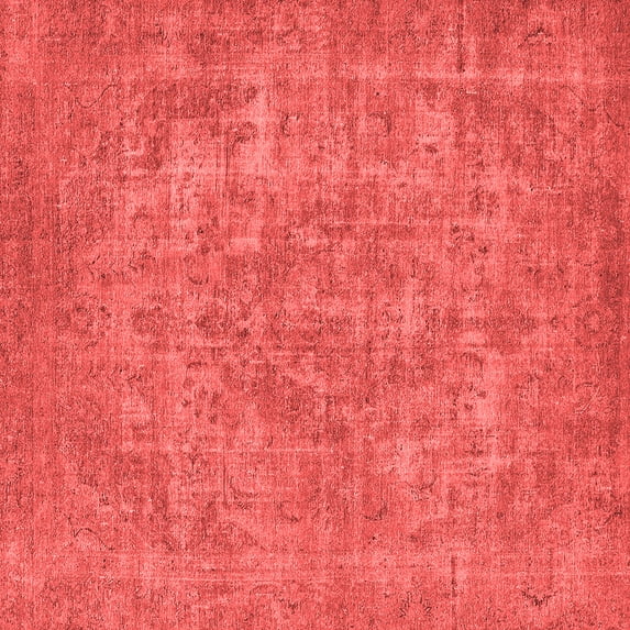 Ahgly Company Indoor Square Oriental Red Industrial Area Rugs, 7' Square