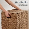 thumbnail image 6 of Best Choice Products Large Laundry Hamper w/Lid, Handwoven Laundry Basket, w/ Removable Liner & Handles - Chestnut, 6 of 8