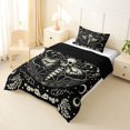 thumbnail image 2 of Castle Fairy Spooky Skull Moth Twin Comforter Sets 2pcs,Boho Star Butterfly Bedding Set,Cream Black,1 Comforter and 1 Pillowcase,Black Reversible, 2 of 6