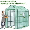 thumbnail image 3 of Greengro Greenhouse, 57 x 85 x 76'' Greenhouses for Outdoors, Portable Greenhouse Kit with Mesh Side Windows, PE Cover, 8 Shelves, Heavy Duty Walk in Green House for Backyard Garden Indoor Outside, 3 of 7