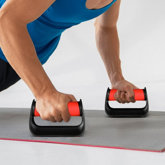 KALLORY 1Pair Calisthenics Push Up Handles with Nonslip Base for Strength Training and Home Workouts