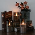 Lasumora Glass Led Candles Flickering Flameless Candles, 3D Flame