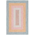 thumbnail image 2 of SAFAVIEH Braided Kent Geometric Machine Washable Reversible Area Rug, Aqua/Pink, 2' x 3', 2 of 18