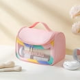 thumbnail image 4 of BGZLEU Toiletry Bag Travel Bag Water-resistant Makeup Cosmetic Bag Travel Organizer Full Sized Container Toiletries ,Hangable And Handy Translucent Waterproof Cosmetic Bag(Pink), 4 of 5