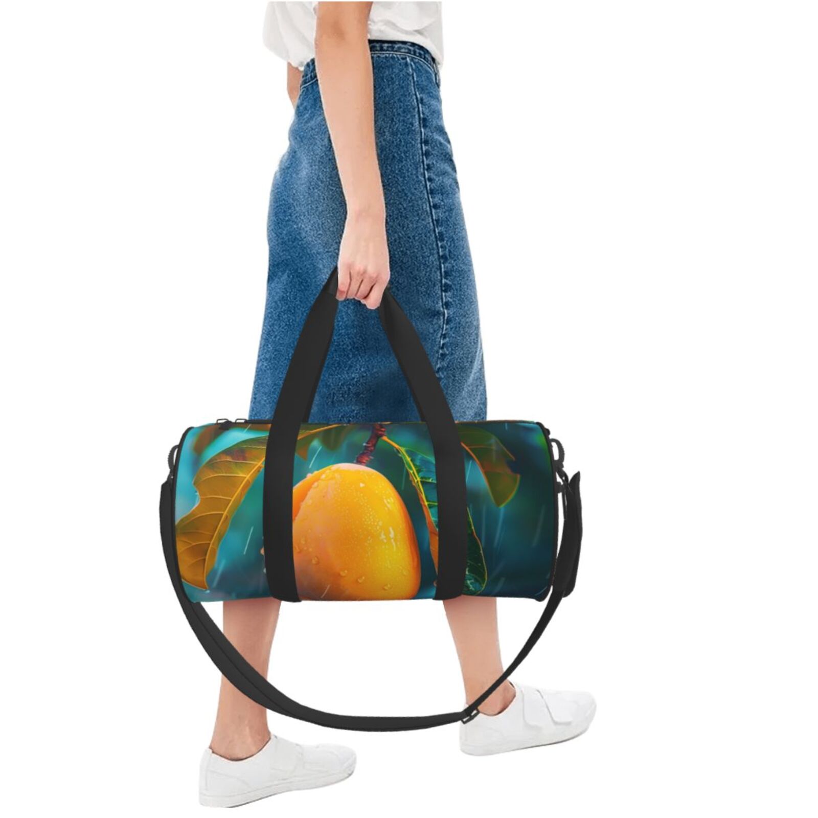 Vsdgher Mango In The Rain 45L Foldable Duffel Bag, Sports Gym Bag,Overnight Bag, Portable Weekender Bag for Airplanes
