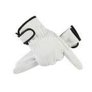 Work gloves leather welding safety protection garden wear-resistant gloves white