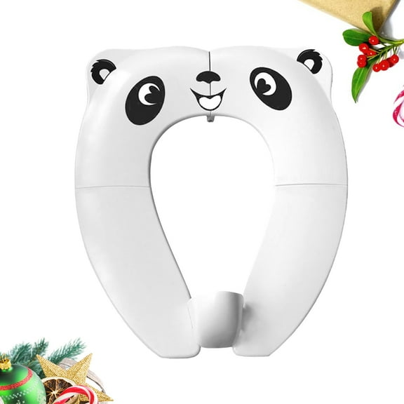 Soimiss White Toilet Training Seat with Foldable Design and Safe Non Slip Handles for Easy Use