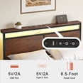 thumbnail image 6 of GUNAITO Queen Size Bed Frame with Headboard Storage Bed frame with 4 Drawers LED Platform Bed Frame with Charging Station Rustic Brown, 6 of 10