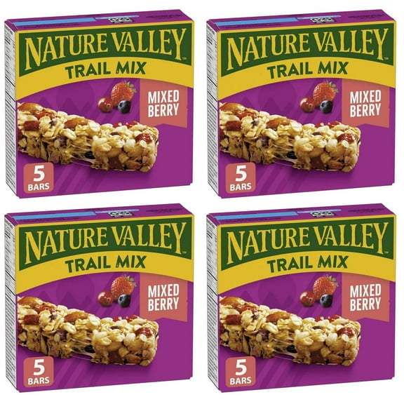 Nature Valley Trail Mix Mixed Berry Chewy Granola Bars, 5 bars x 35g, 175g (4 Pack)