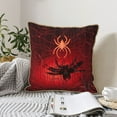 thumbnail image 4 of KLL Black Spider Web With Spiders Decorative Throw Pillow Covers Velvet Soft for Couch Sofa Bedroom Living Room Outdoor (No pillow core)- 18"x18", 4 of 5