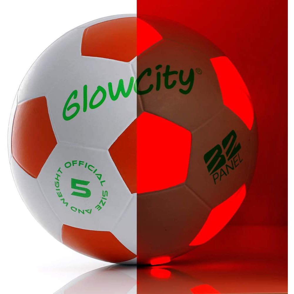 GlowCity Light Up LED Soccer Ball Uses 2 HiBright LED Lights