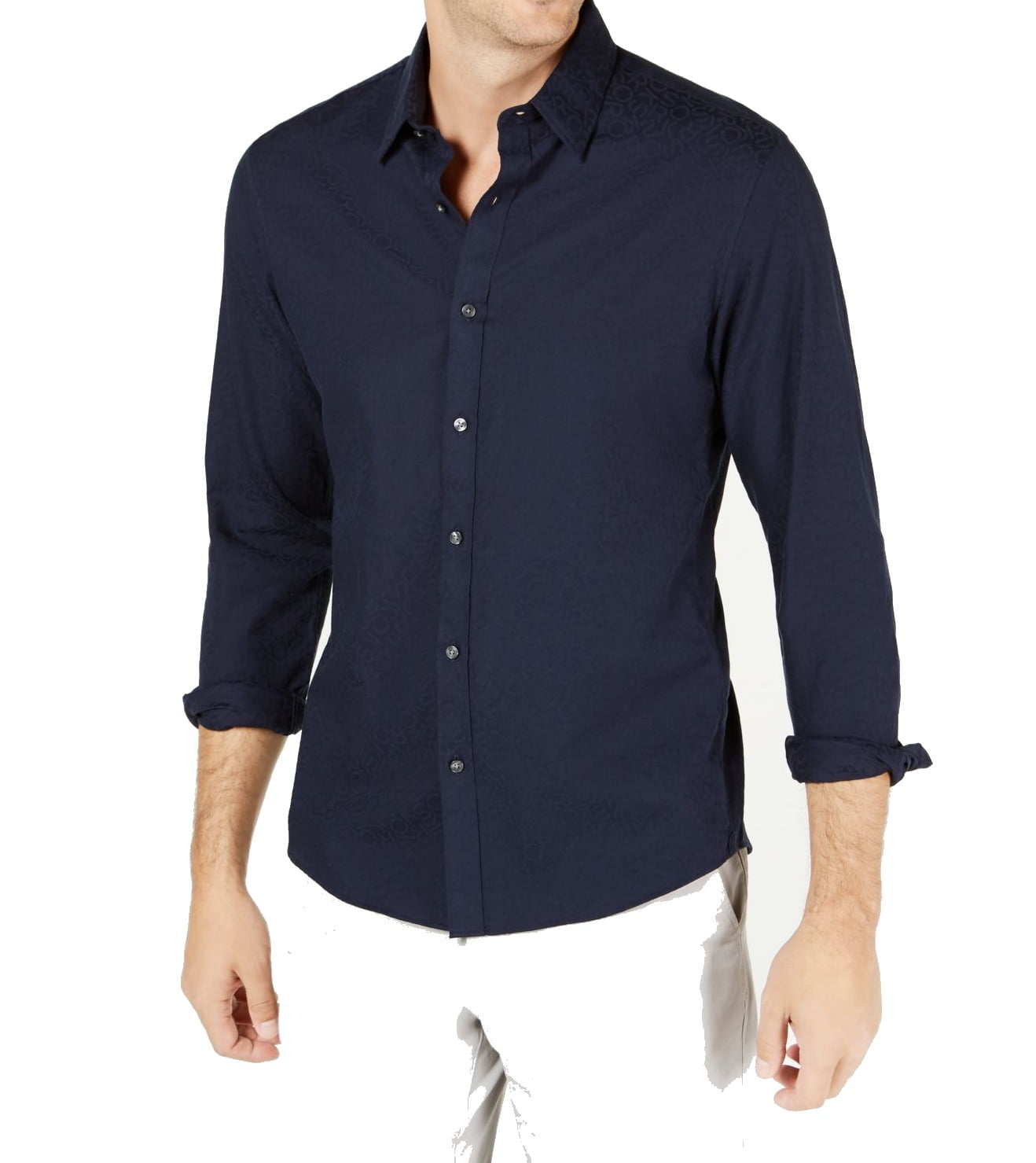 Michael Kors Mens Shirts Button Front Logo Slim Fit 2XL