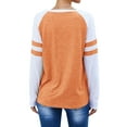 thumbnail image 5 of STARVNC Women Crew Neck Stripe Splice Raglan Long Sleeve Top, 5 of 7