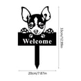thumbnail image 3 of Linnome Metal Garden Stake Ornament Iron Yard Decor with Ground Insert for Outdoor Garden Fence Courtyard Farm 13x7.9in Black#02, 3 of 6