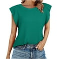 thumbnail image 1 of Mujeres de Verano Camisetas Sueltas de Ajuste sin Mangas Manga de Ruffle, Sólido Moderno Casual Básico Top, 1 of 9