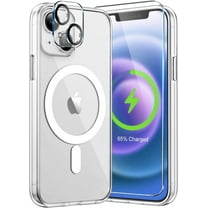 Strong Magnetic for iPhone 13 Case Clear, [Anti Yellowing][Compatible with Magsafe][Screen Protector Camera Lens Protector] Slim Shockproof Protective Case for iPhone 13 Phone Case 6.1", Clear