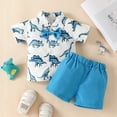 thumbnail image 4 of Baby Boy Outfit Clothes Kid Summer Cotton Elastic Printed Short Sleeved Training 18-24 Months 2t 3t 4t 5t 6t T-shirt Tops Shorts 2PCS Set T Shirt Two Piece 2, 4 of 6