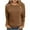 Brown, variant on Inleife Womens Shirts Women's Fashionable Solid Round Neck 3/4 Sleeves Casual T-Shirt Tops Blouses