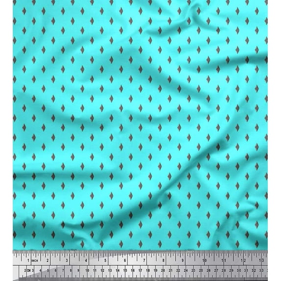 Soimoi Moss Georgette Fabric Diamond Shirting Fabric Prints by Yard 42 Inch Wide