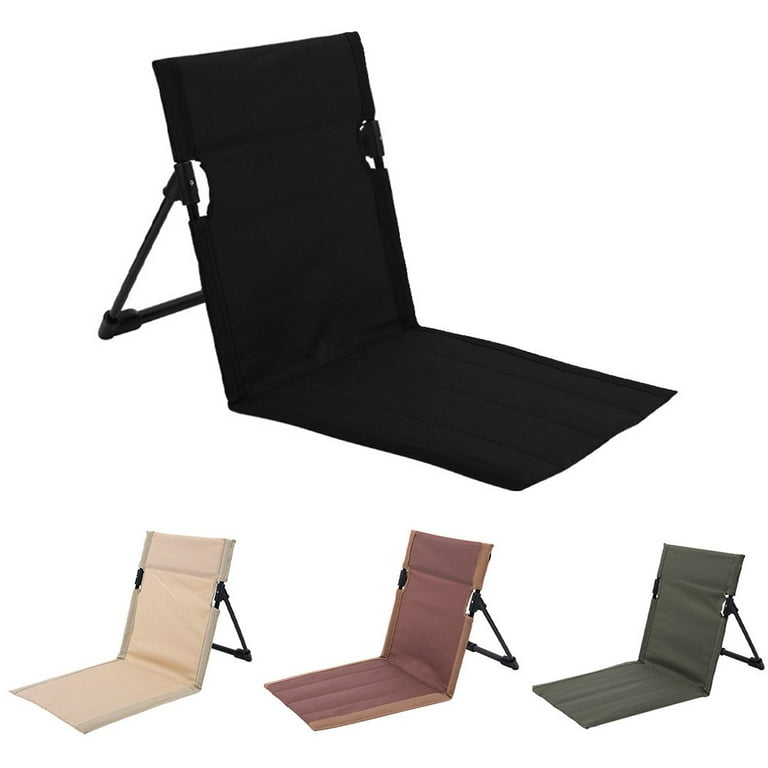 Foldable Chair With Backrest Soft Sponge Cushion Back Chair For Stadium  Beach BD