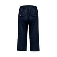 thumbnail image 6 of Outfmvch Flowy Pants Yoga Capris with Pockets Gauchos for Women Pull On Elastic Flowy Pants for Women Petite Beach Pant Palazzo Pants Cropped Lounge Trousers Wide Leg Crop Pants Navy S-5XL, 6 of 6