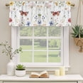 thumbnail image 2 of Spring Botanical Floral Curtain Valances for Windows, Kitchen Valance Window Treatments Panel 2 Pack, Rustic Butterfly Flowers Rod Pocket Short Curtains for Bathroom Bedroom 54 x 18 Inch, 2 of 8