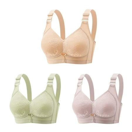 Mrat Nursing Sports Bra 3pc Womens Wireless Bras for Women Full Cover  Smoothing Comfort Bra  Adjustable Strap Breathable Bra Underwear Everyday Bras S-244 Orange XXL
