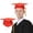 Red, variant on Graduation Cap 2026 with Tassel Unisex Matte Bachelor High School Cap Adjustable Size