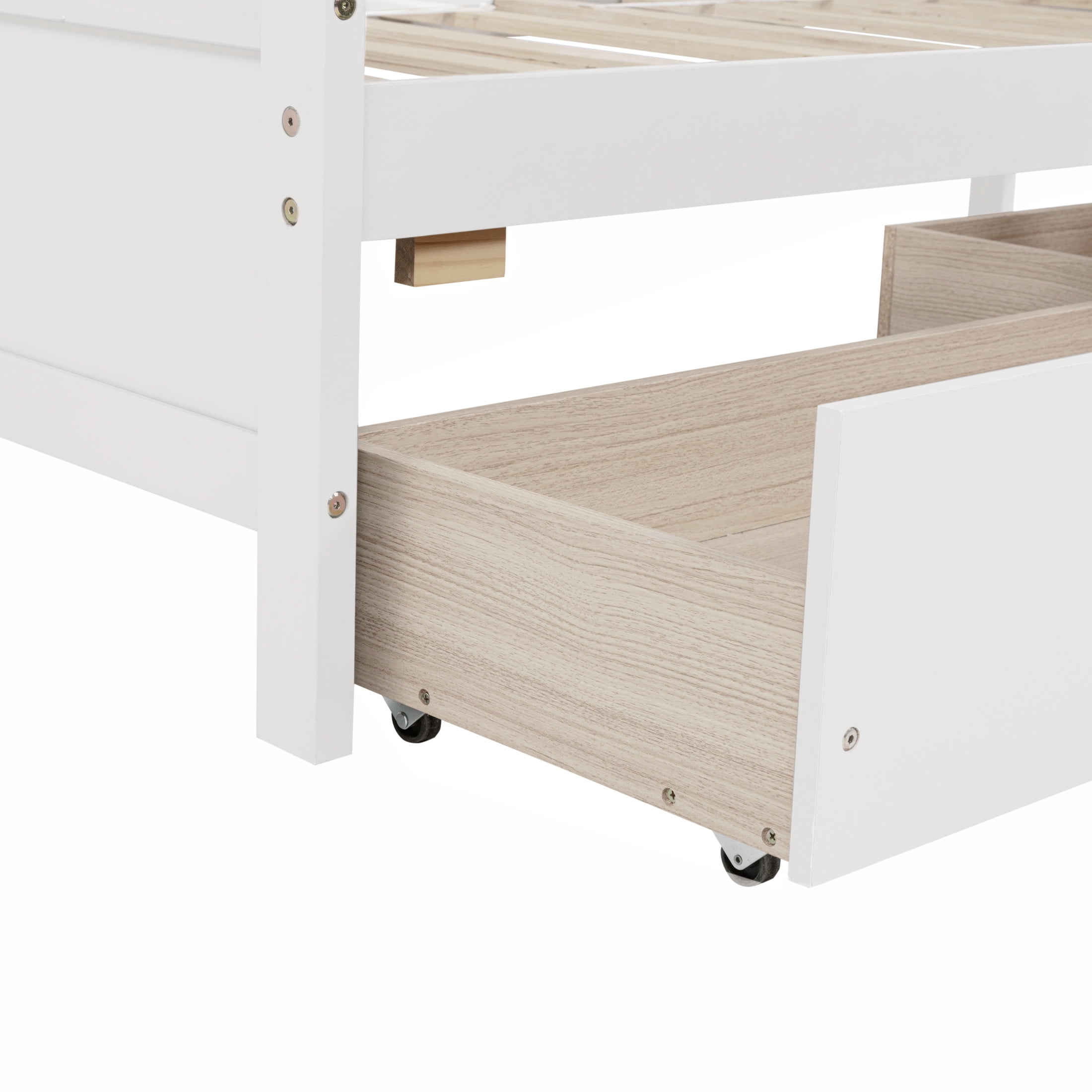 Noble House Deborah Contemporary Twin Daybed with Two Storage Drawers, Solid Pine Wood Frame, White