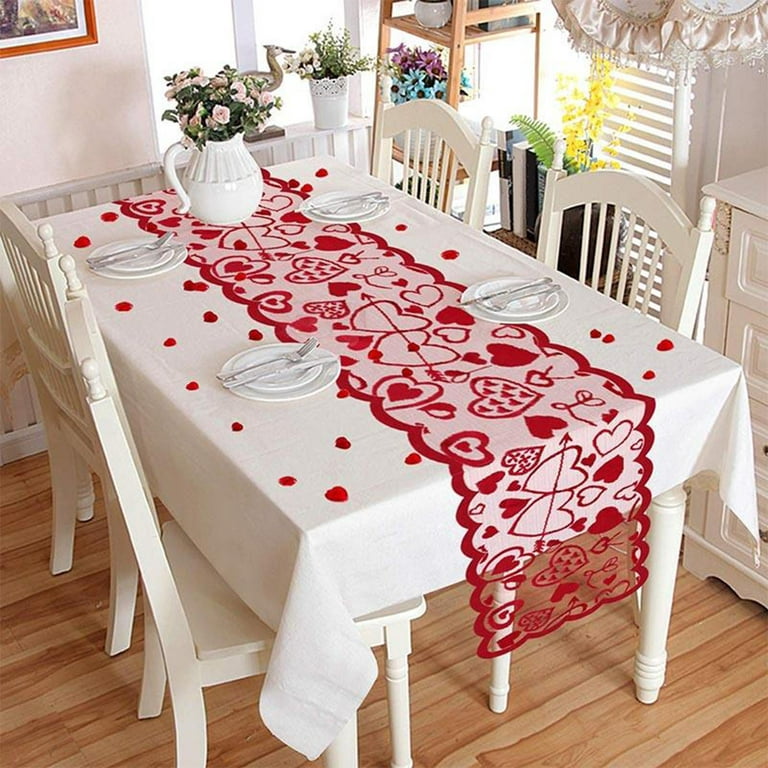 Valentines Red Doily Valentine's Day Decorations / Valentine's Year Decor  Table Runner 