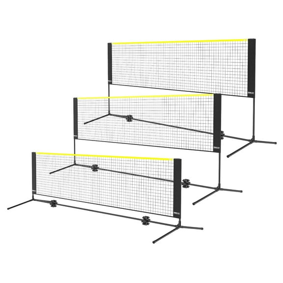 HCY Badminton Net, Height Adjustable Volleyball Net, 10ft Wide Foldable Pickleball Net, Portable Easy Setup Tennis Net Set with Poles, Stand and Carry Bag, for Kids Backyard Game Indoor Outdoor Use
