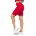thumbnail image 2 of Women's My Kind of Look Peach Skin Biker Shorts, Crimson, ML, 2 of 5