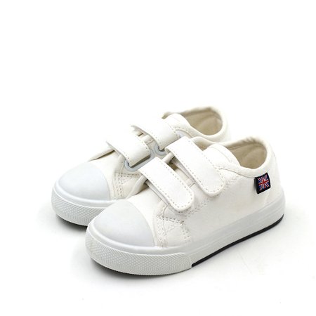 

Toyella Children s children fall 2021 canvas shoes new solid baby shoes casual shoes in soft bottom one generation White 27