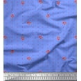thumbnail image 1 of Soimoi Blue Poly Georgette Fabric Berries & Dots Fabric Prints By Yard 52 Inch Wide, 1 of 5