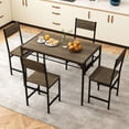 thumbnail image 2 of Giantex Dining Chair Set of 4, Industrial Kitchen Side Chairs w/Metal Legs, Slanted Back, Rustic Wood Grain, Gray, 2 of 5
