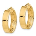 thumbnail image 3 of FJC Finejewelers 14 kt Yellow Gold Polished and Textured Inside Hoop Earrings 22 x 21 mm, 3 of 6