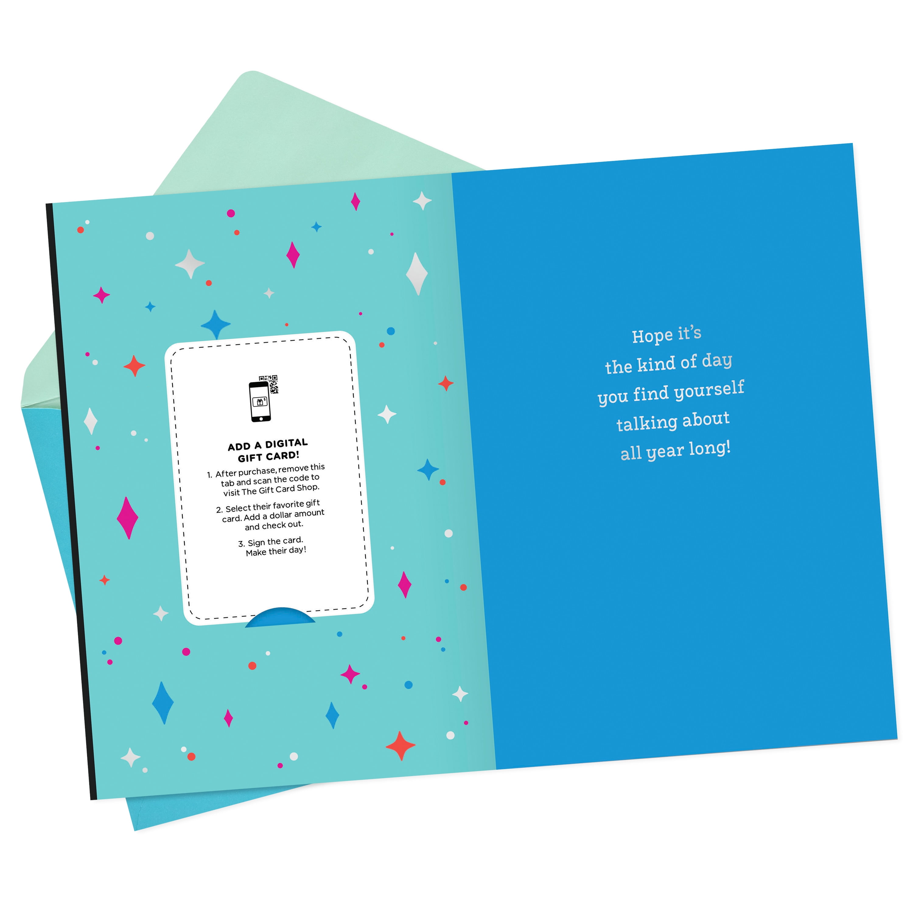 Hallmark Gift Card Greeting Birthday Card (Colorful Lettering and Retro Stars)