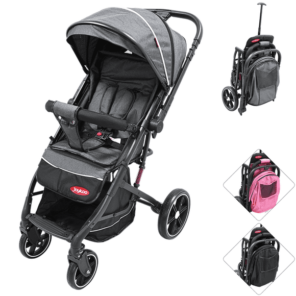 Carriola para Bebé Manubrio Reversible Plegable Ruedas con Freno Apto desde 0 meses Soporta hasta 18 kg - Gris
