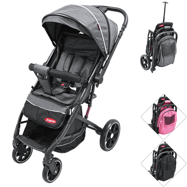 Carriola para Bebé Manubrio Reversible Plegable Ruedas con Freno Apto desde 0 meses Soporta hasta 18 kg - Gris