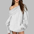 thumbnail image 3 of DAFPZW Womens Off Shoulder Hooded SweatshirtS Drop Shoulder Oversized Long Sleeve Pullover Tops Fashion Y2K Clothes, 3 of 8