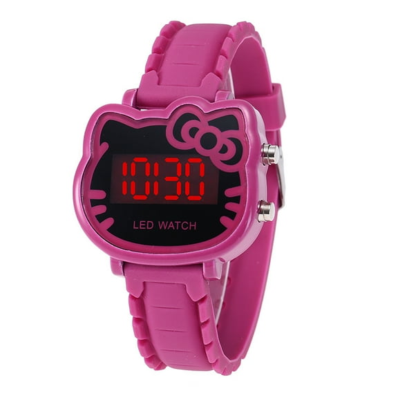 Watches Fashion Watch Cartoon Waterproof Cute KT Cat LED Glowing Electronic Watch
